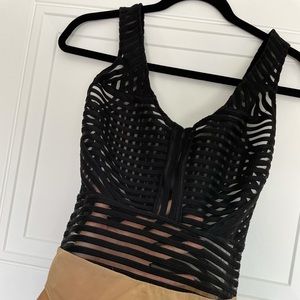 Black mesh bodysuit size S